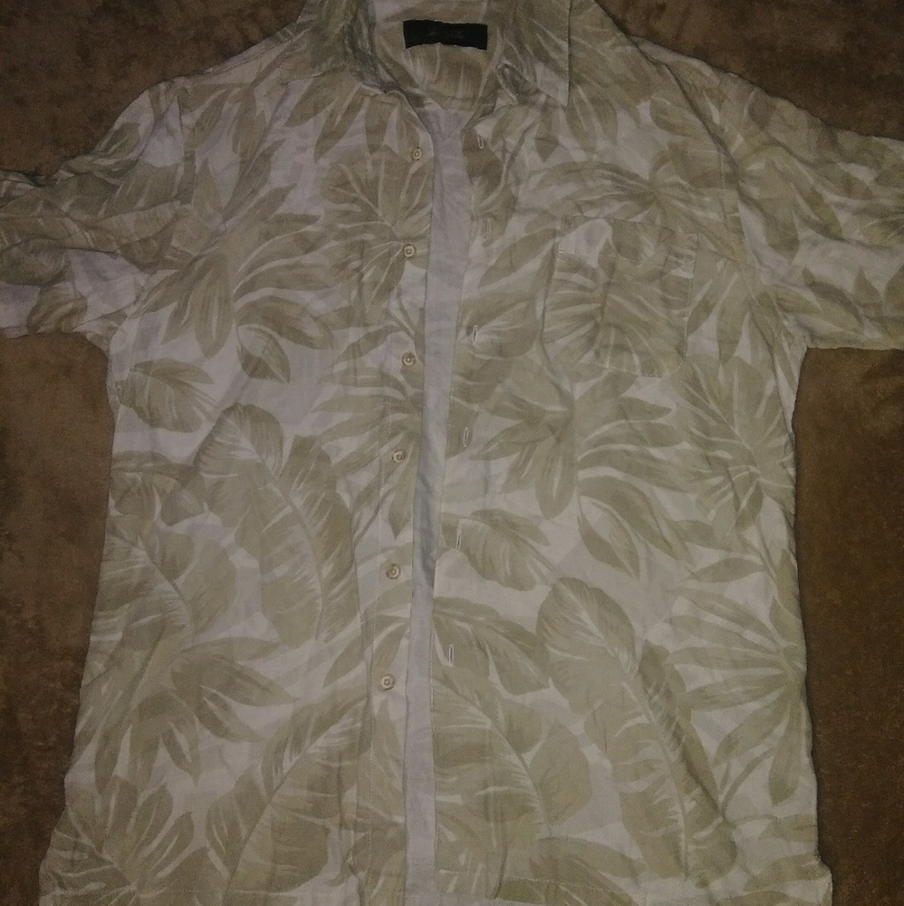 Vintage Tasso Elba Floral Hawaiian Silk Shirt Sz S